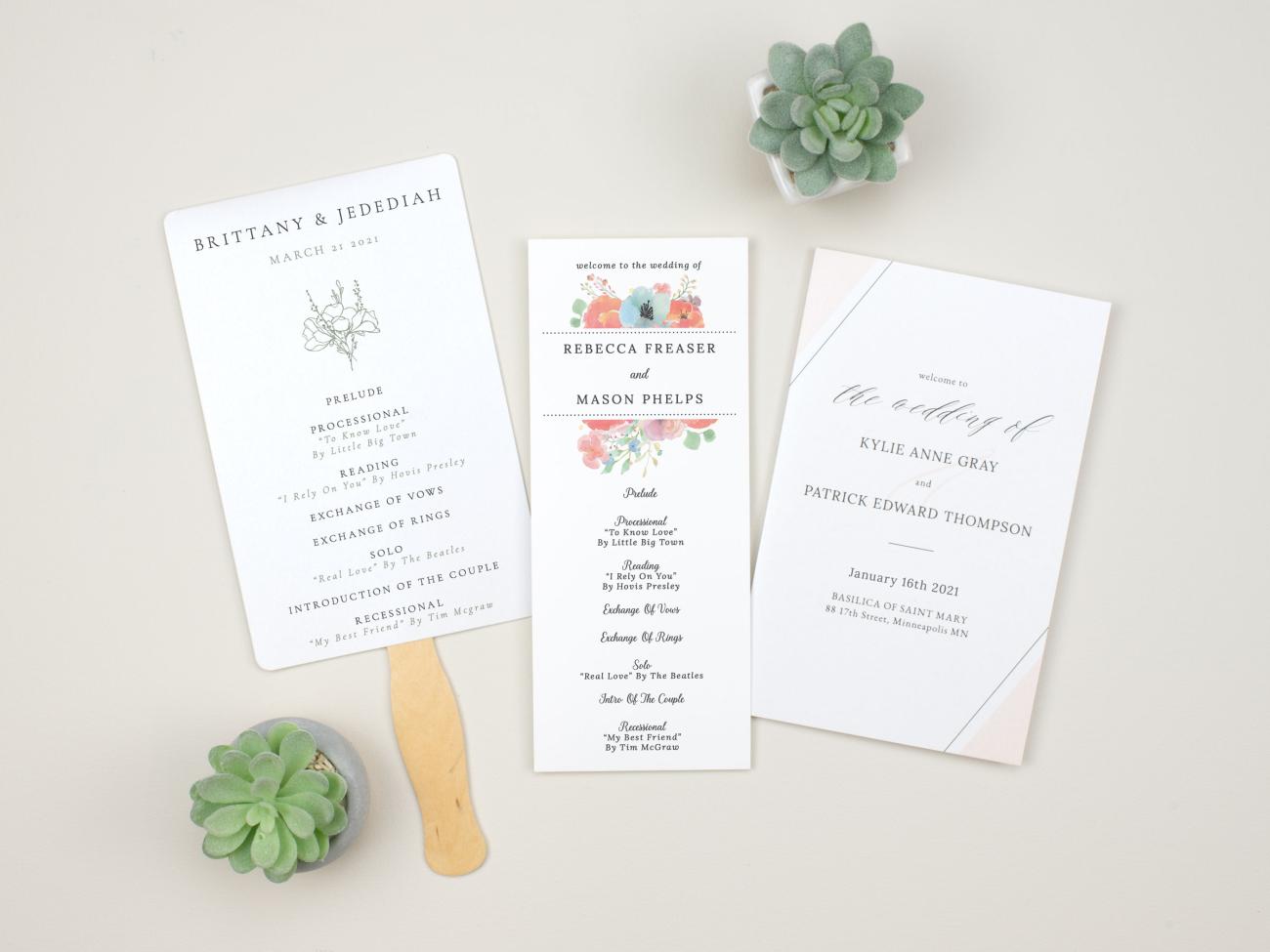 Wedding Programs: Tea-Length vs Half-Fold vs Program Fans