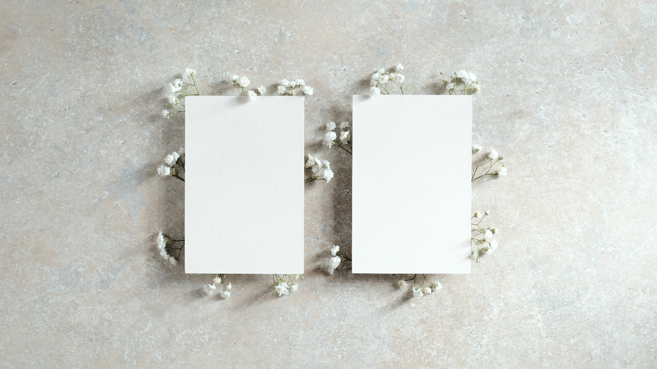 2 blank cards with simple shapes