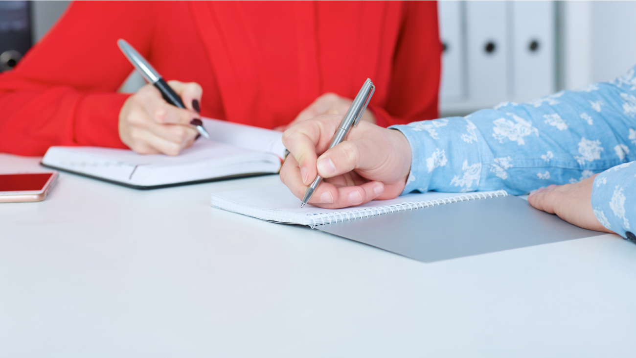 a man and a woman make lists together