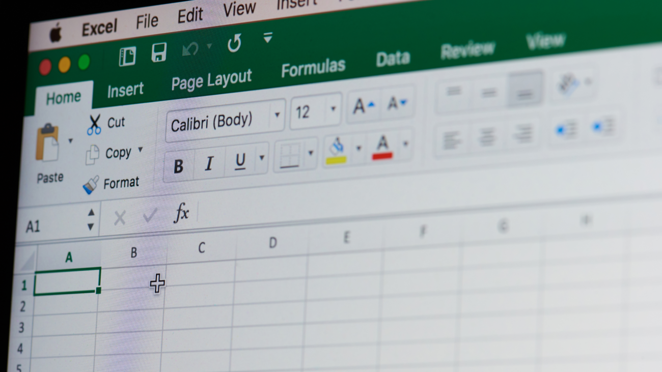 a closeup of a Microsoft Office Excel spreadsheet on a laptop computer screen