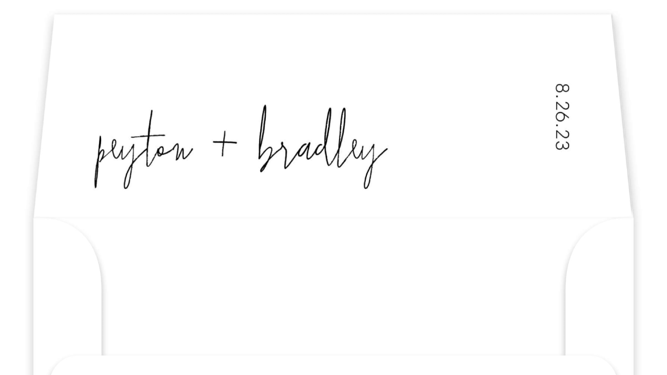 MagnetStreet’s Mod Aesthetic wedding invitation envelope liners for Peyton and Bradley