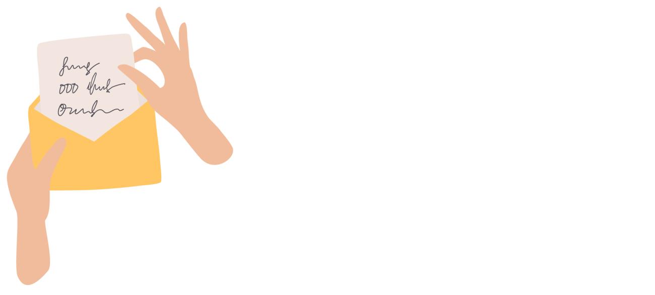 Woman's hands taking card out of envelope