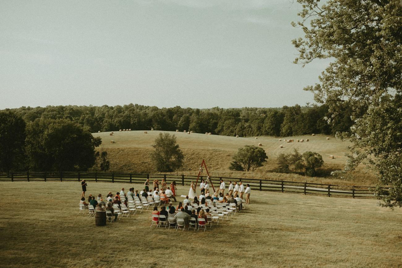 Wedding ceremony in a beautiful field