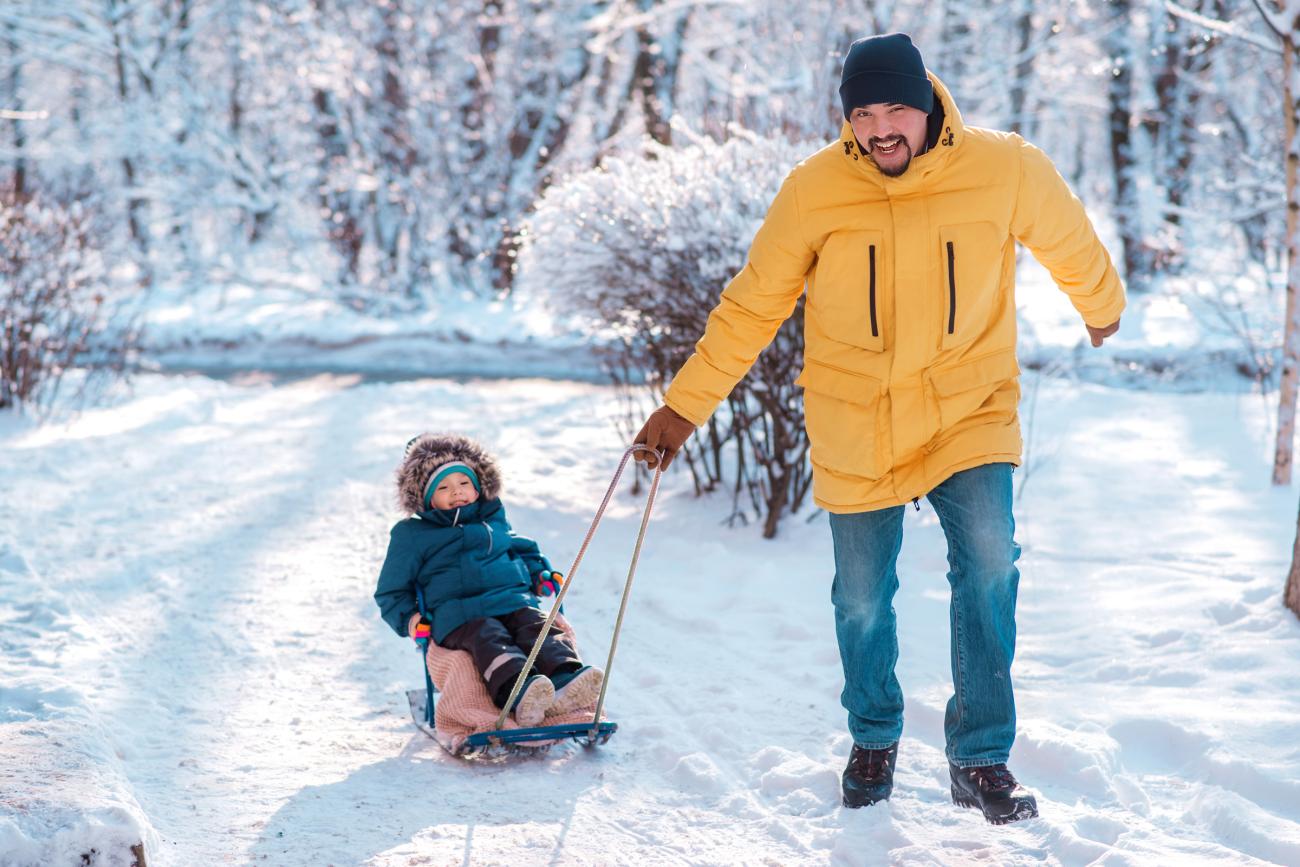 Christmas Card Picture taken while sledding