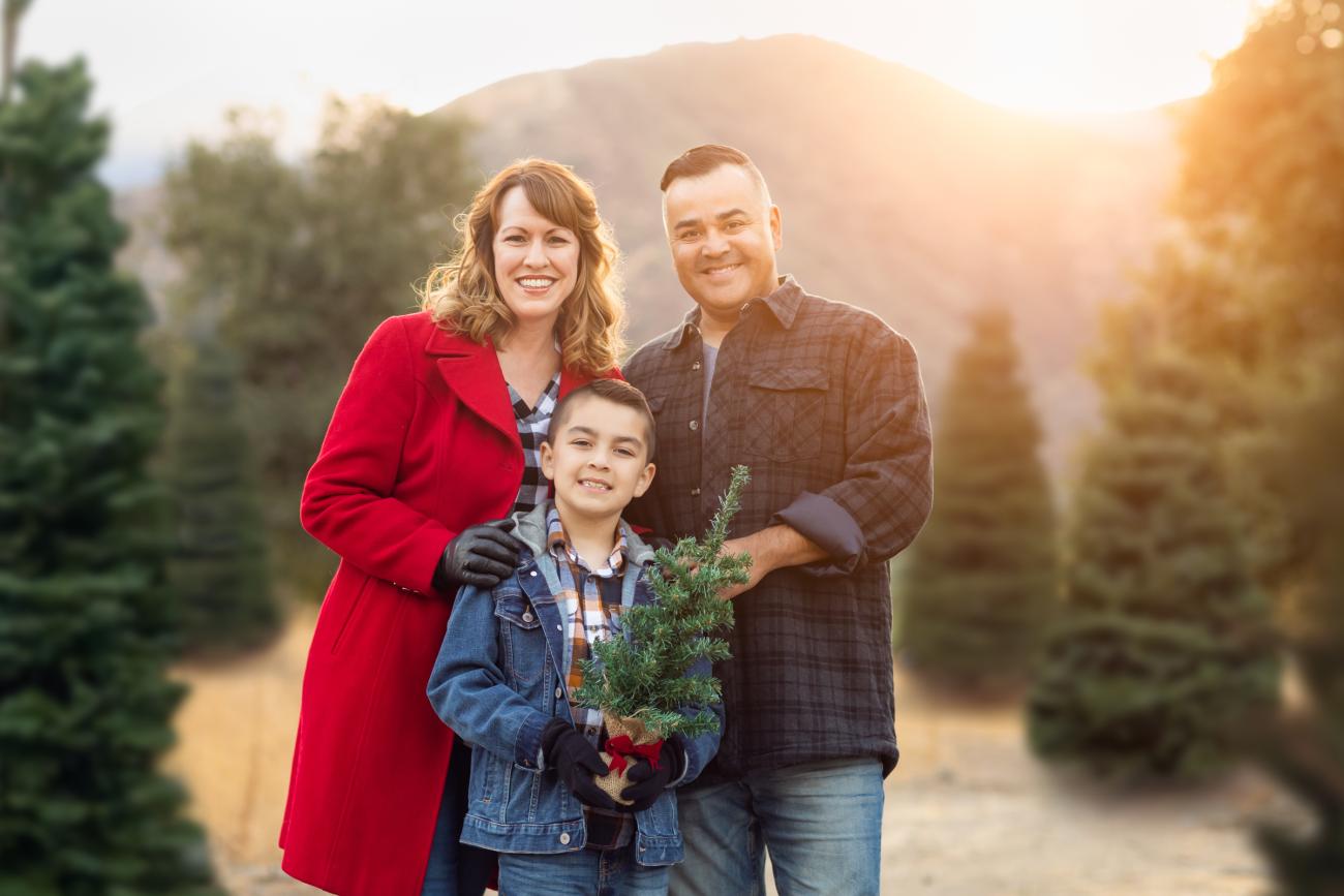 Christmas Card Picture taken at a tree farm