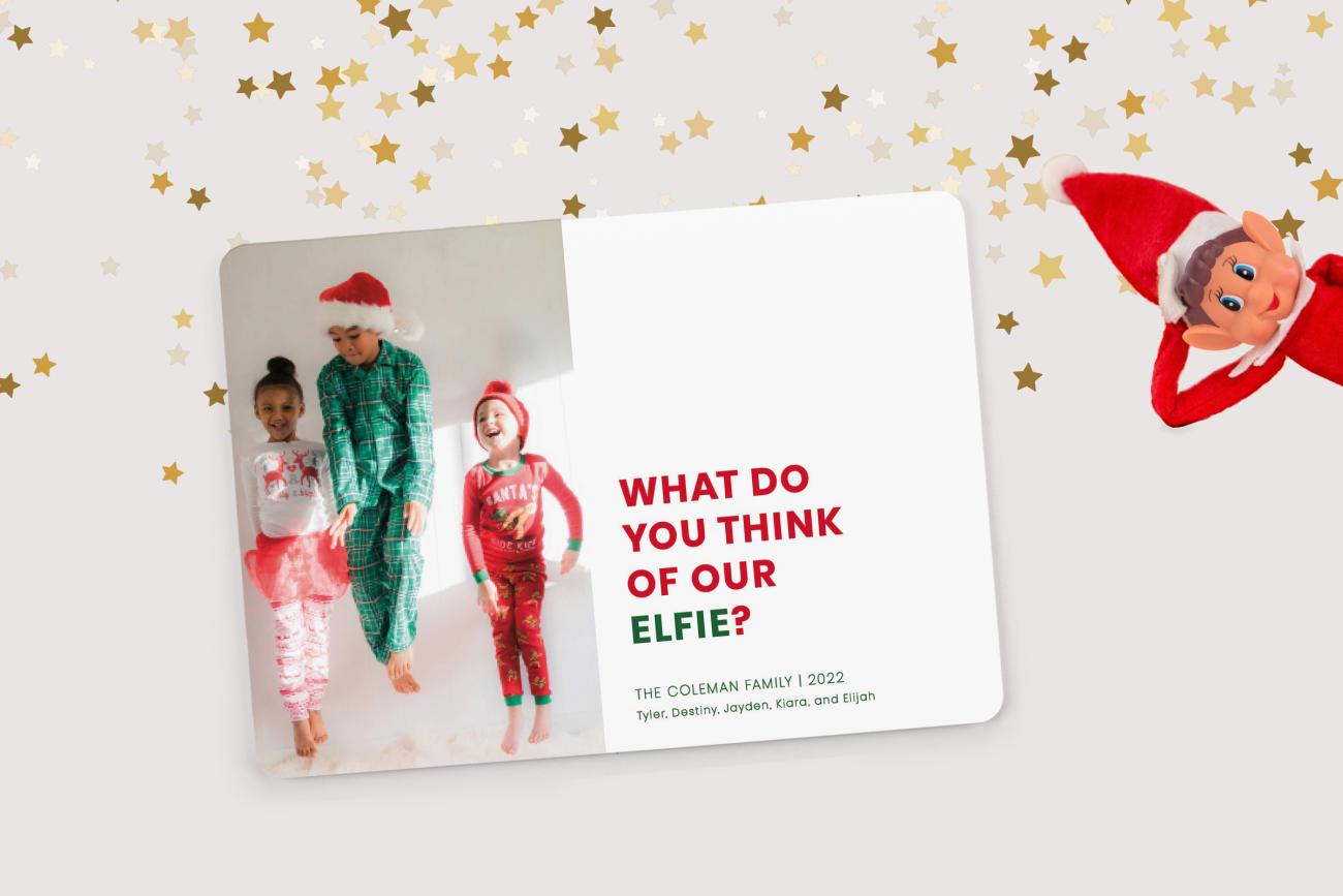 Funny Christmas Card Wording Elfie