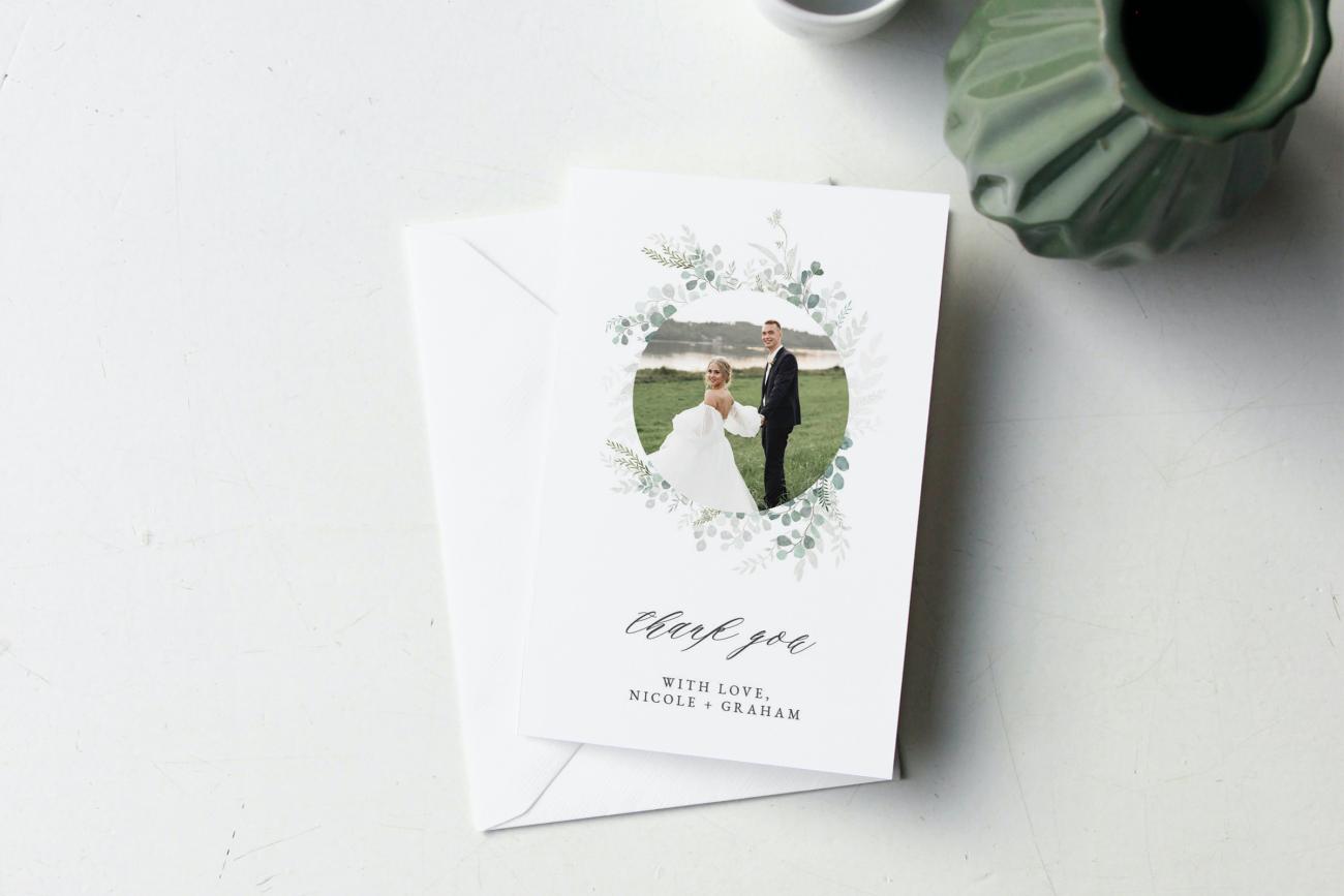 Affordable Wedding Thank You Card personalized with a photo