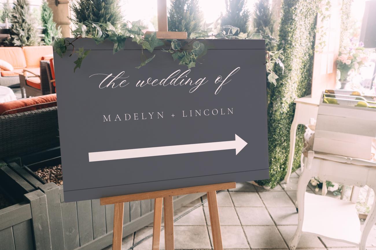 Directional Wedding Sign for large wedding