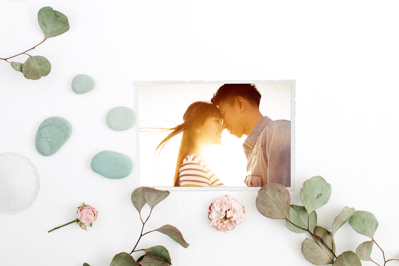 Engagement Photo with great light on vintage surface