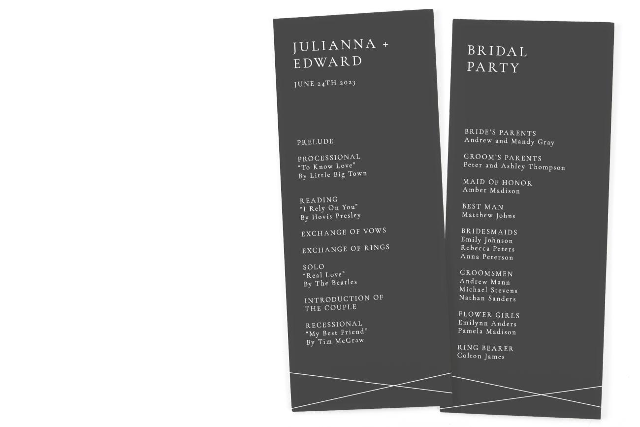 Simple Wedding Programs with clean lines