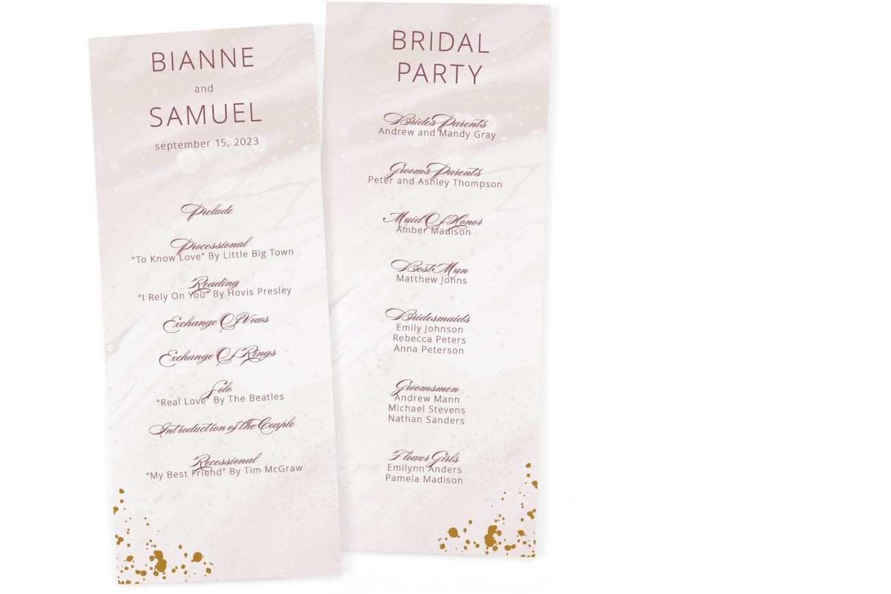 Unique Wedding Programs for your Trendy Wedding Ceremony