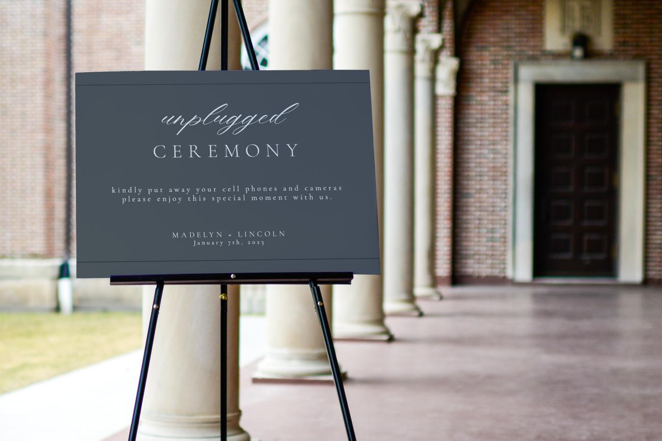 Unplugged Wedding Signs for ceremony information