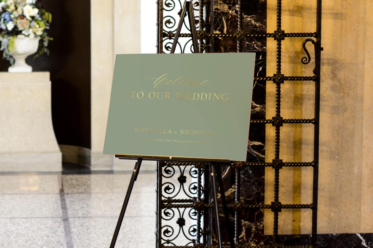 Wedding Welcome Sign to greet guests when they enter the wedding