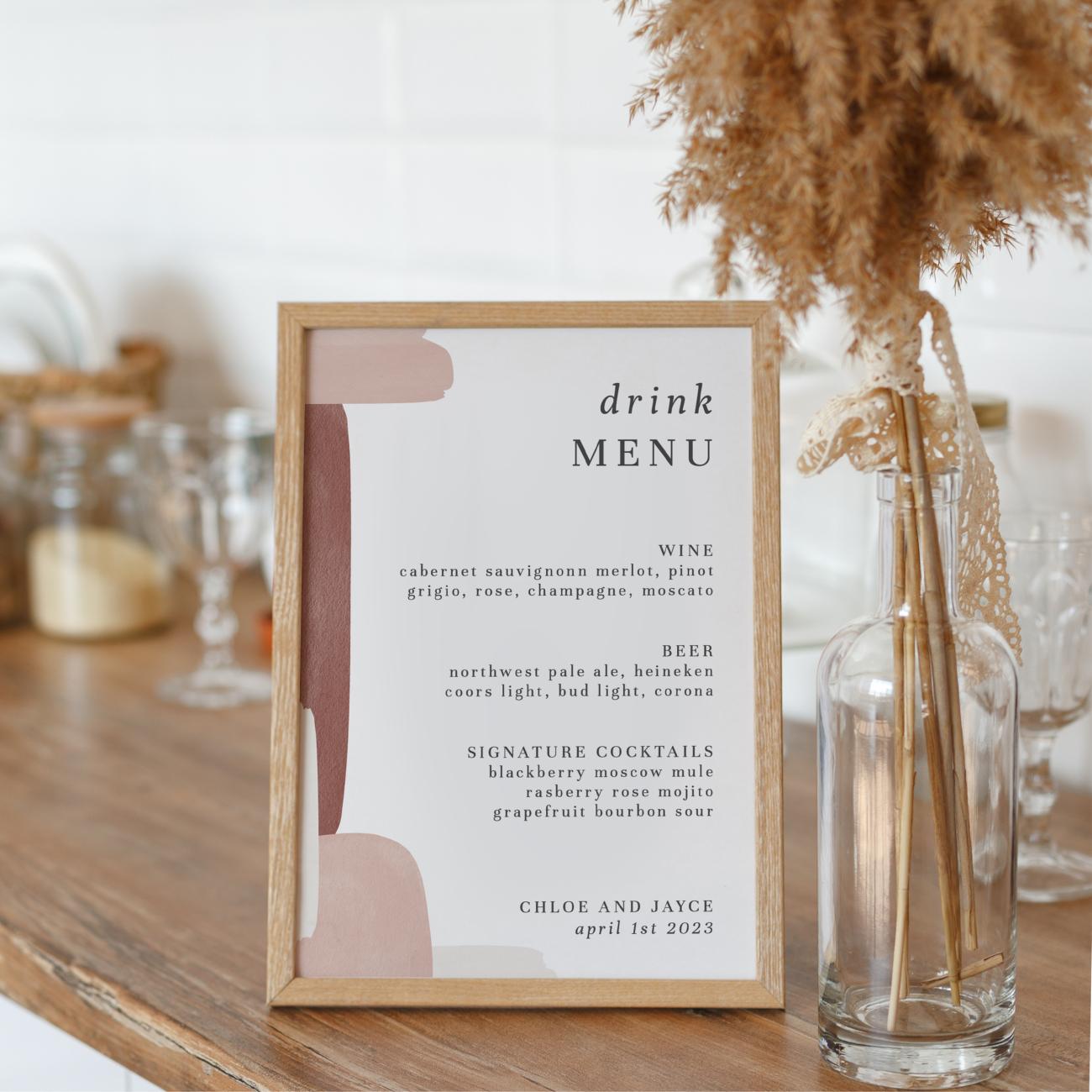 Beautiful Wedding Sign design on a bar