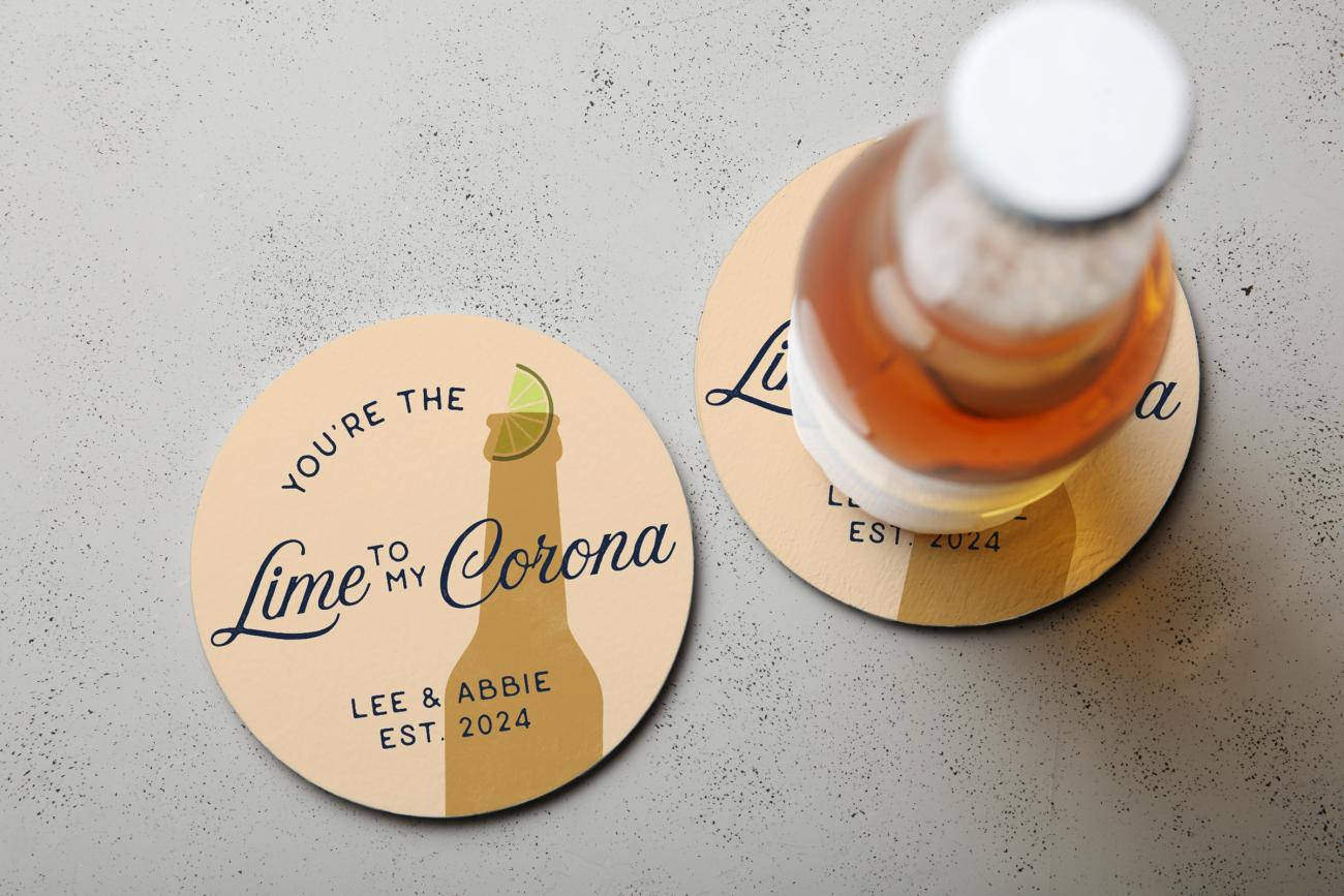 Coasters for beer after the wedding