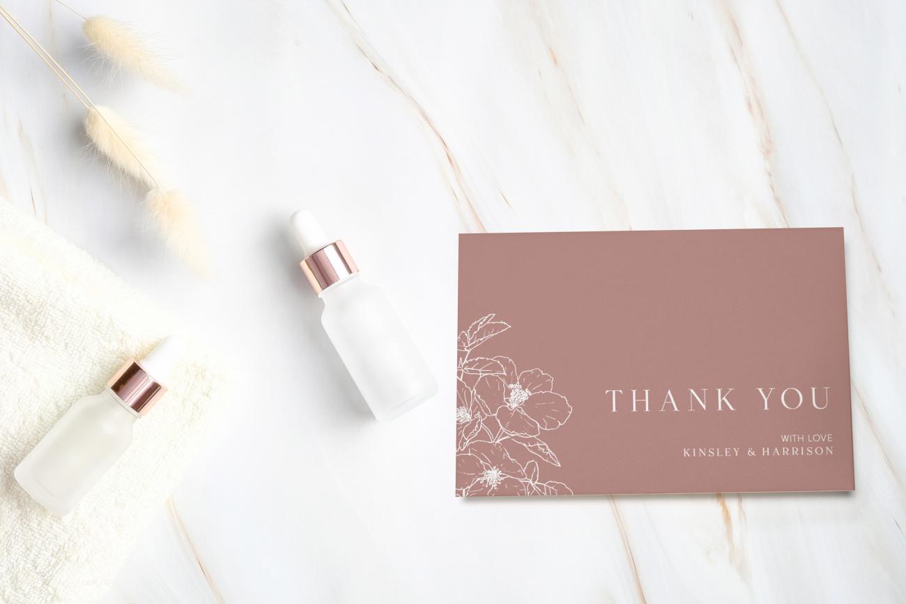 Luxury Thank You Cards with floral design