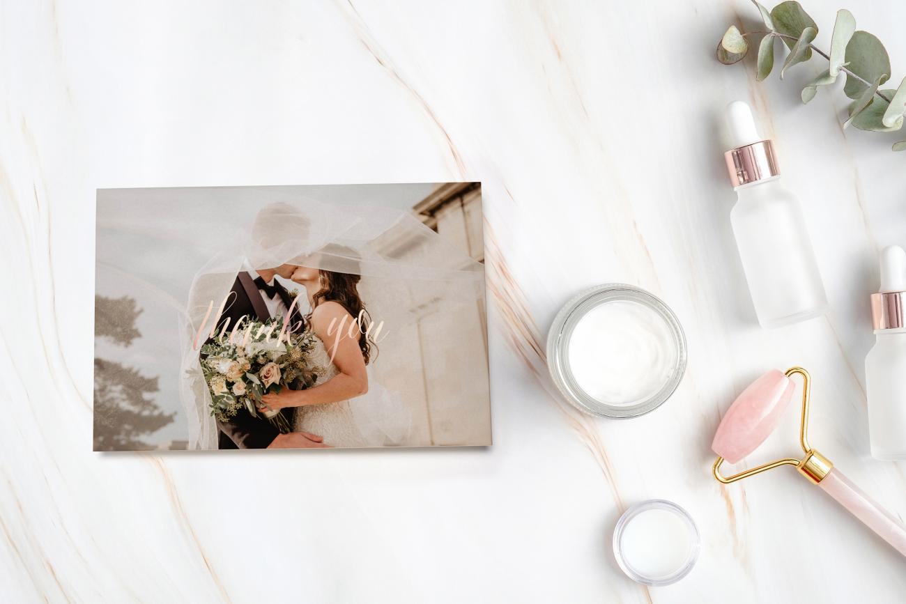 Luxury Thank You Cards and facial supplies