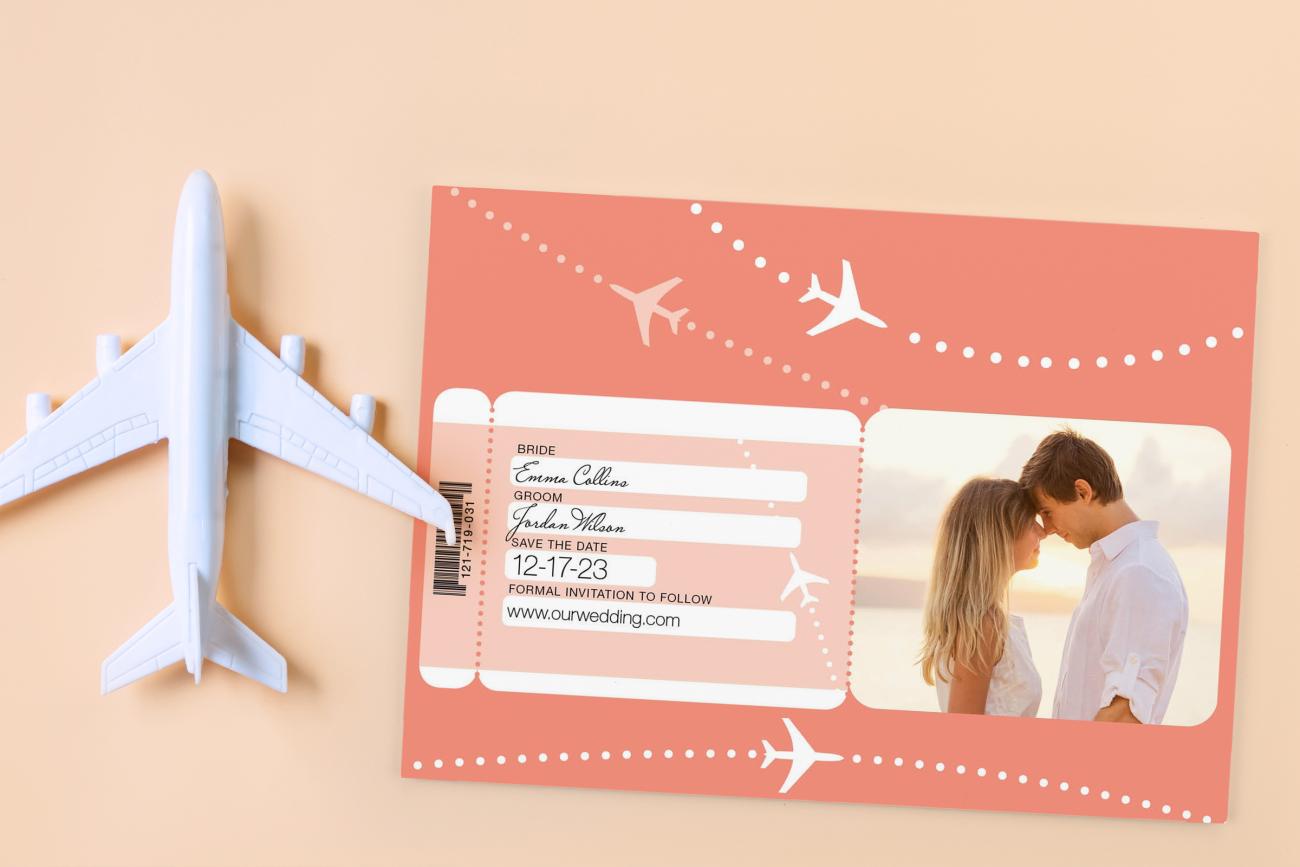 Airplane themed Save the Date