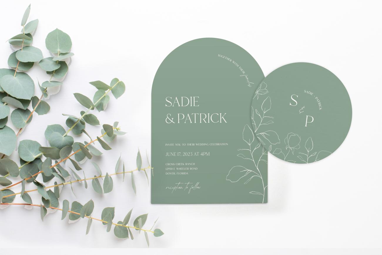 Cohesive Wedding Stationery with greenery