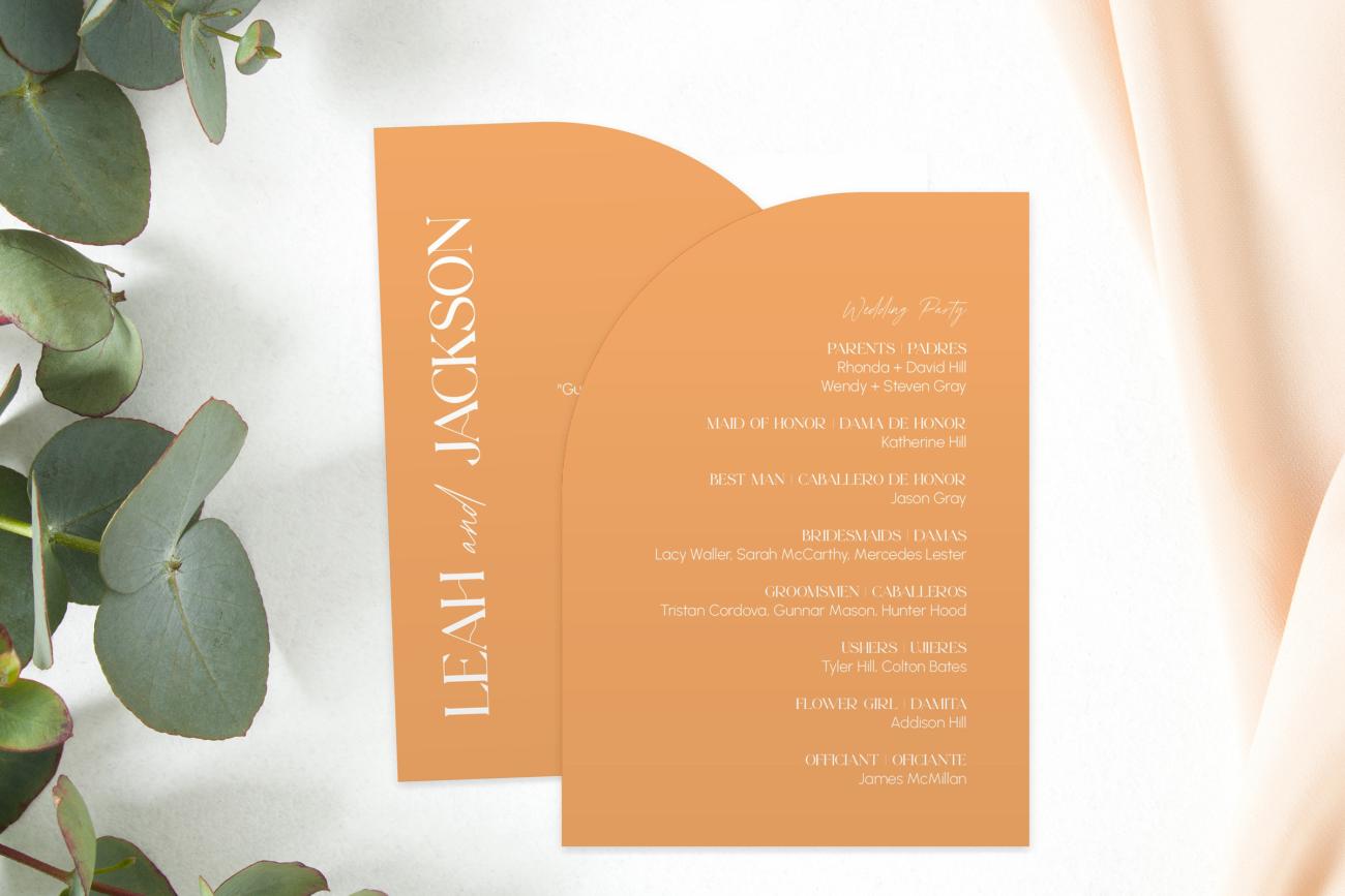 Bilingual Wedding Programs in English and Spanish