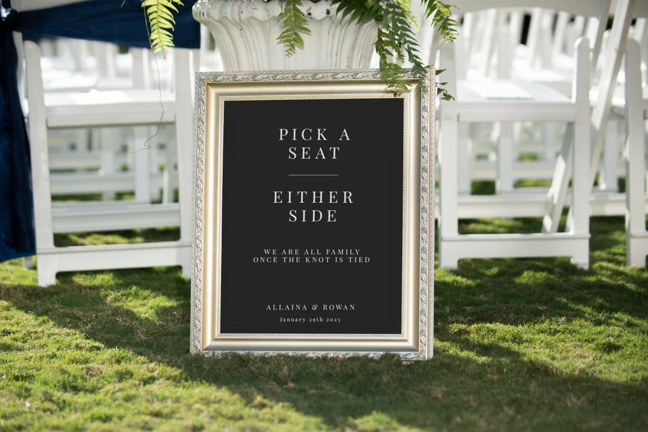 Wedding Signs Seating Ceremony