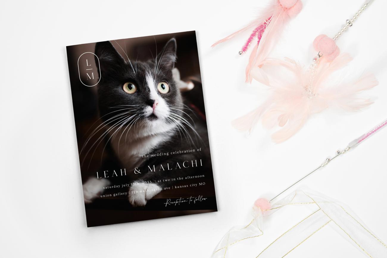 Cat Wedding Invitation including your pet