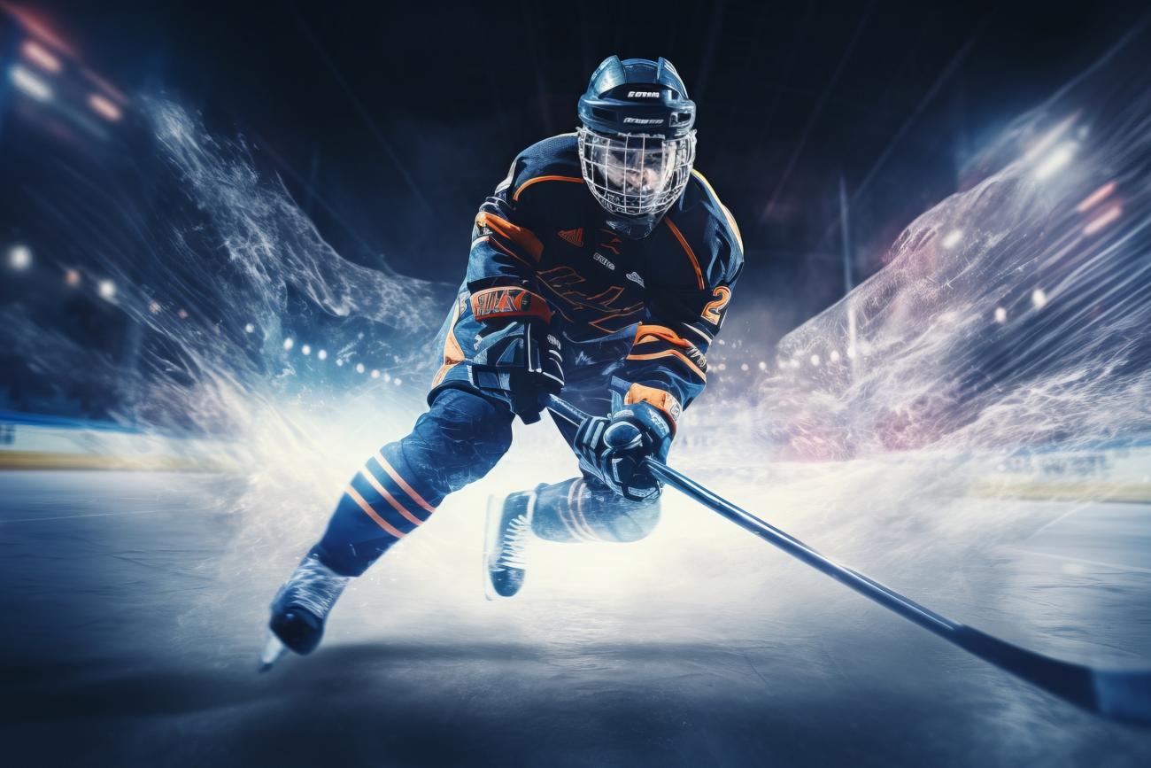 NHL Hockey Player in an Arena