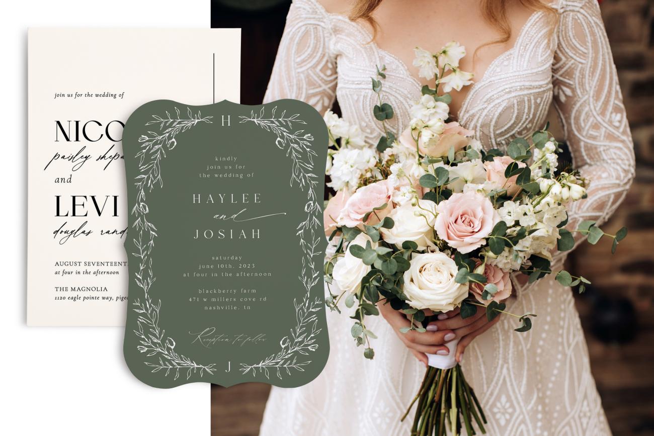 Bouquet and Wedding Invitation Combinations