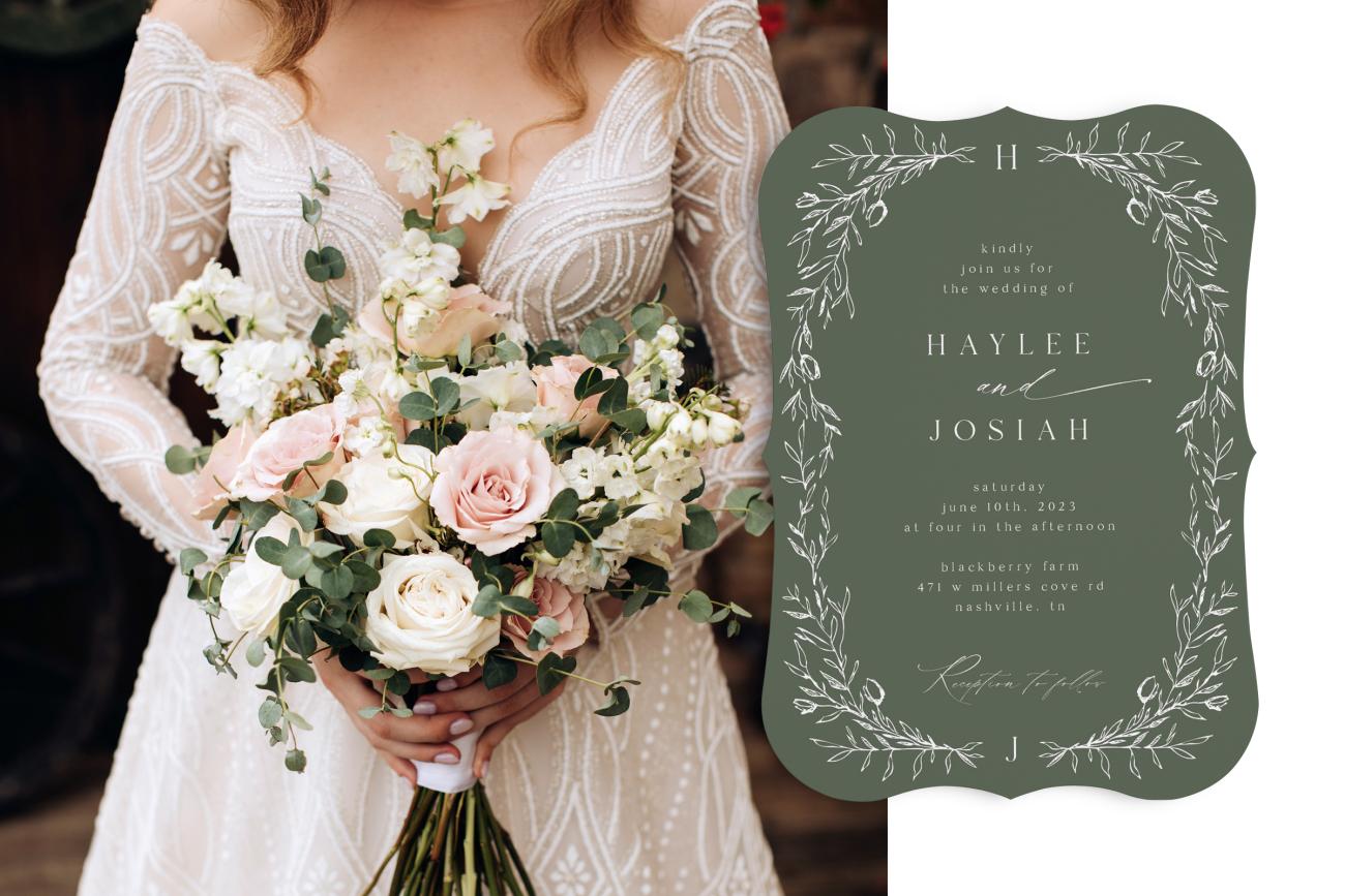 Bouquet and Wedding Invitations - Timeless Beauty
