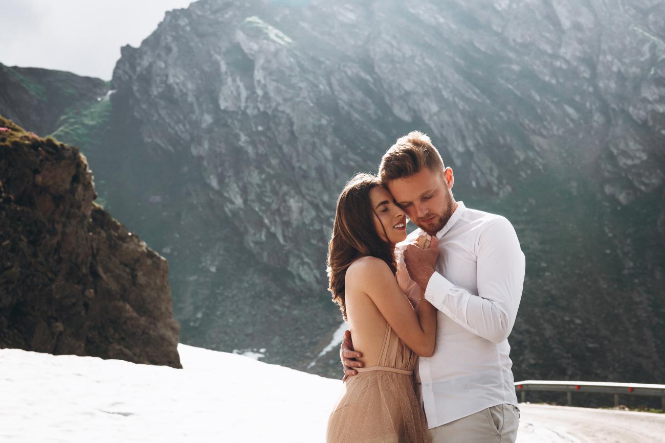 Engagement Photo Idea Embracing Winter Glamour