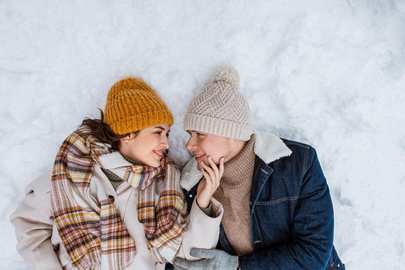 Engagement Photo Idea Sweet Moments in Snow