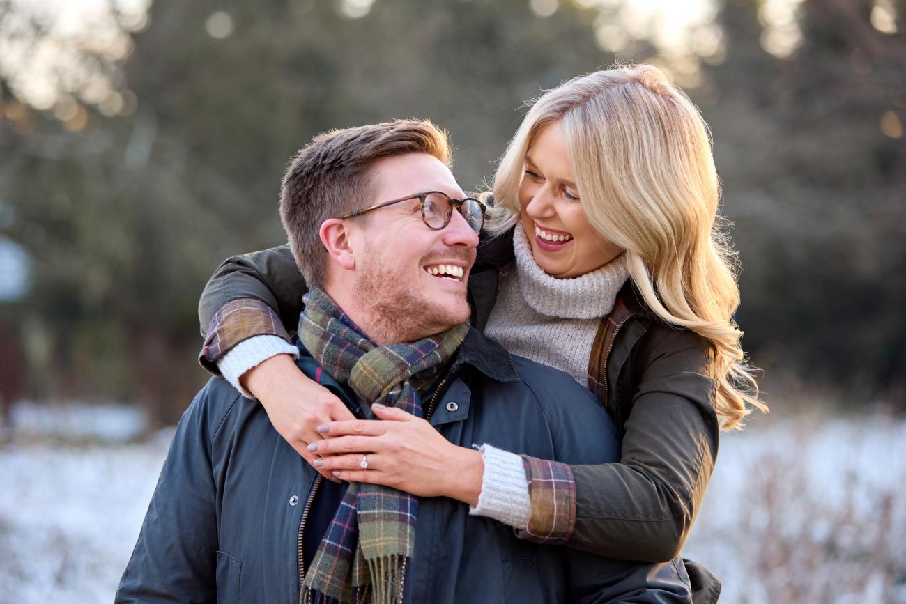 Engagement Photo Idea Playful Piggyback Pose