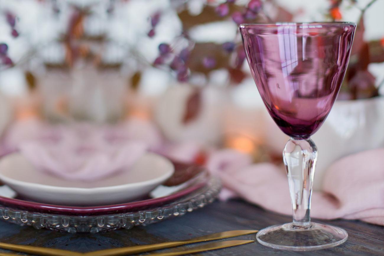 Fall Wedding Tinted Wine Glasses