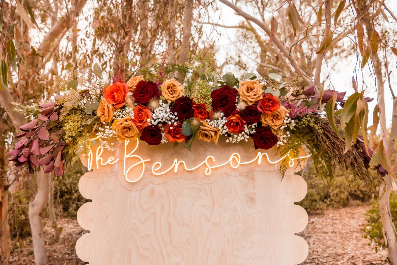 Fall Wedding Orange Neon Sign