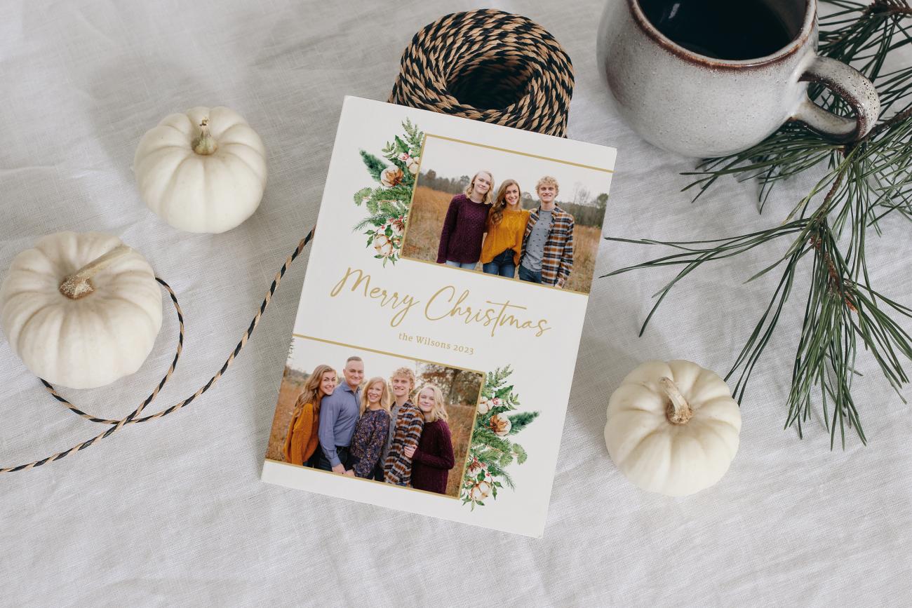 Thanksgiving photos in a Christmas Card