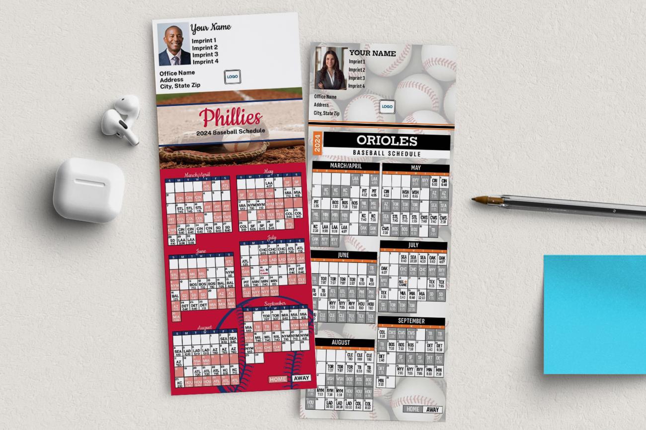 Baseball Schedules on desk
