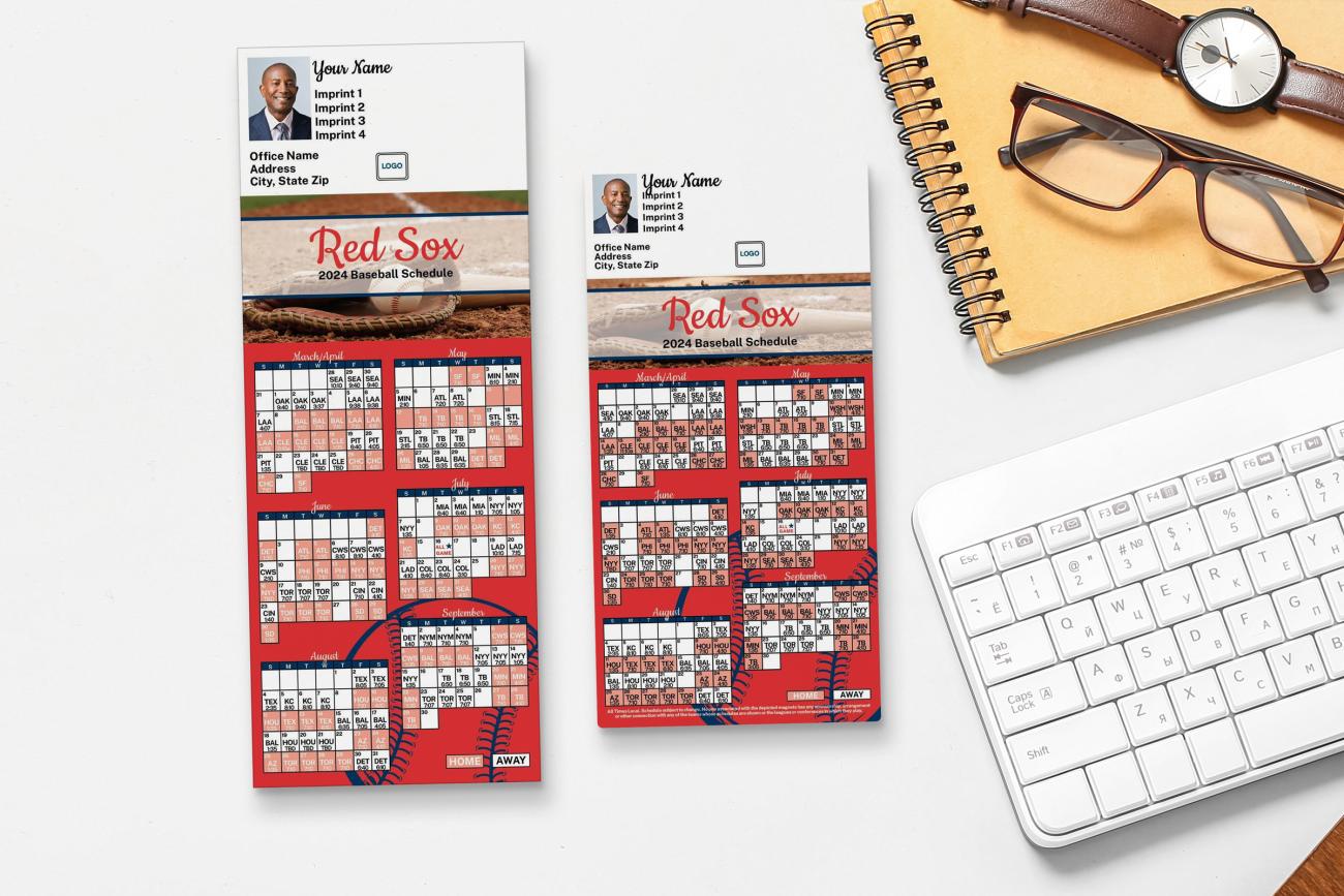 Two Sizes of Baseball Schedule Magnet MagnetCard and Full-Magnet