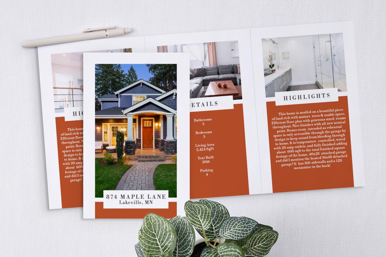 Open House leave behind a real estate brochure