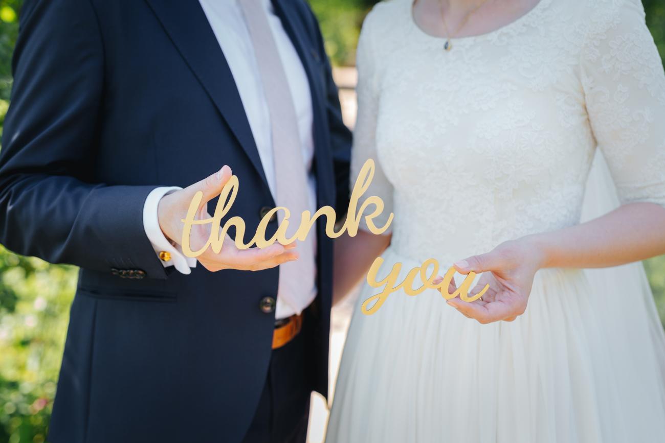 Thank You Photo - Staged at the wedding