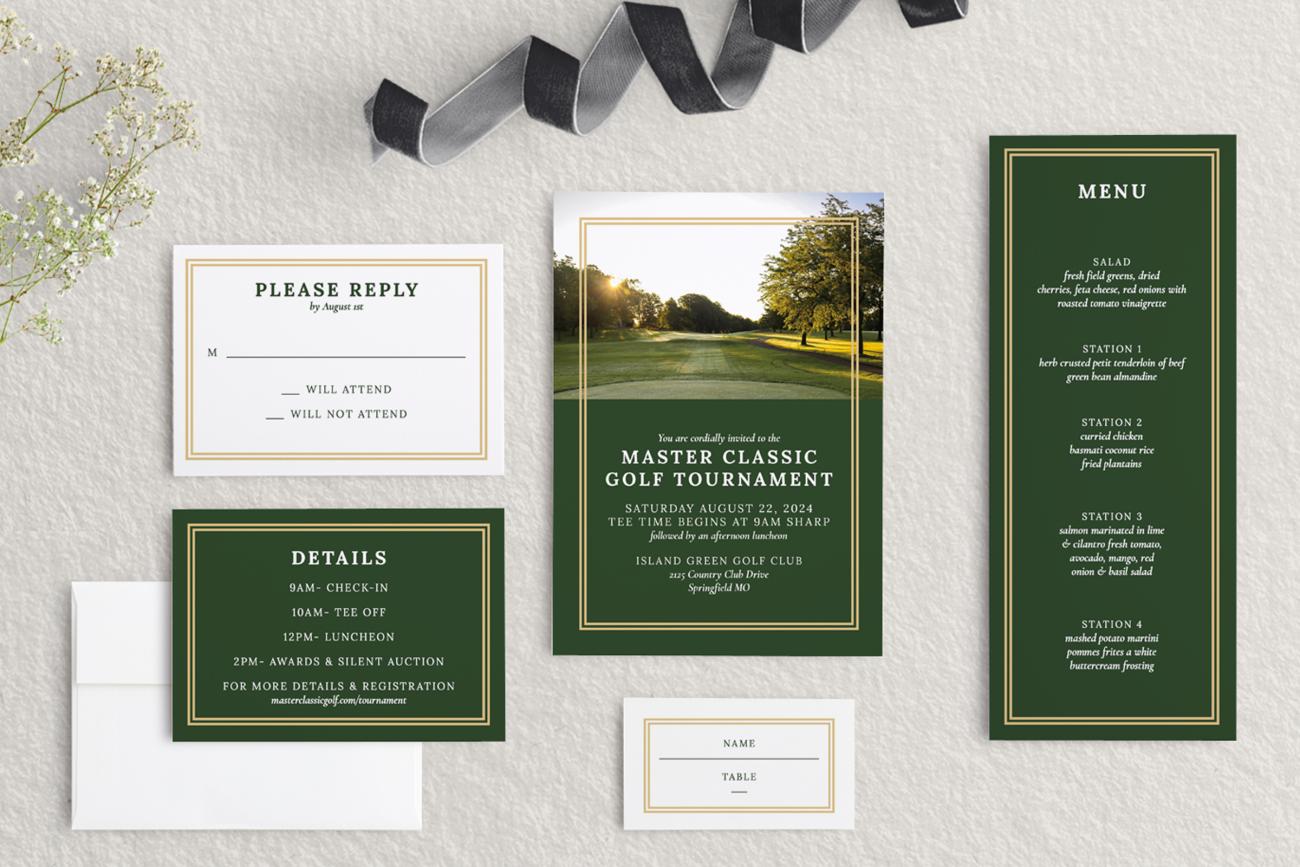 Business Invitation Suite for Golf Tournament