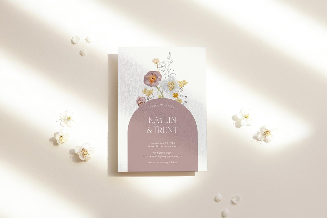 Enchanting Wildflowers Wedding Invitation Suite
