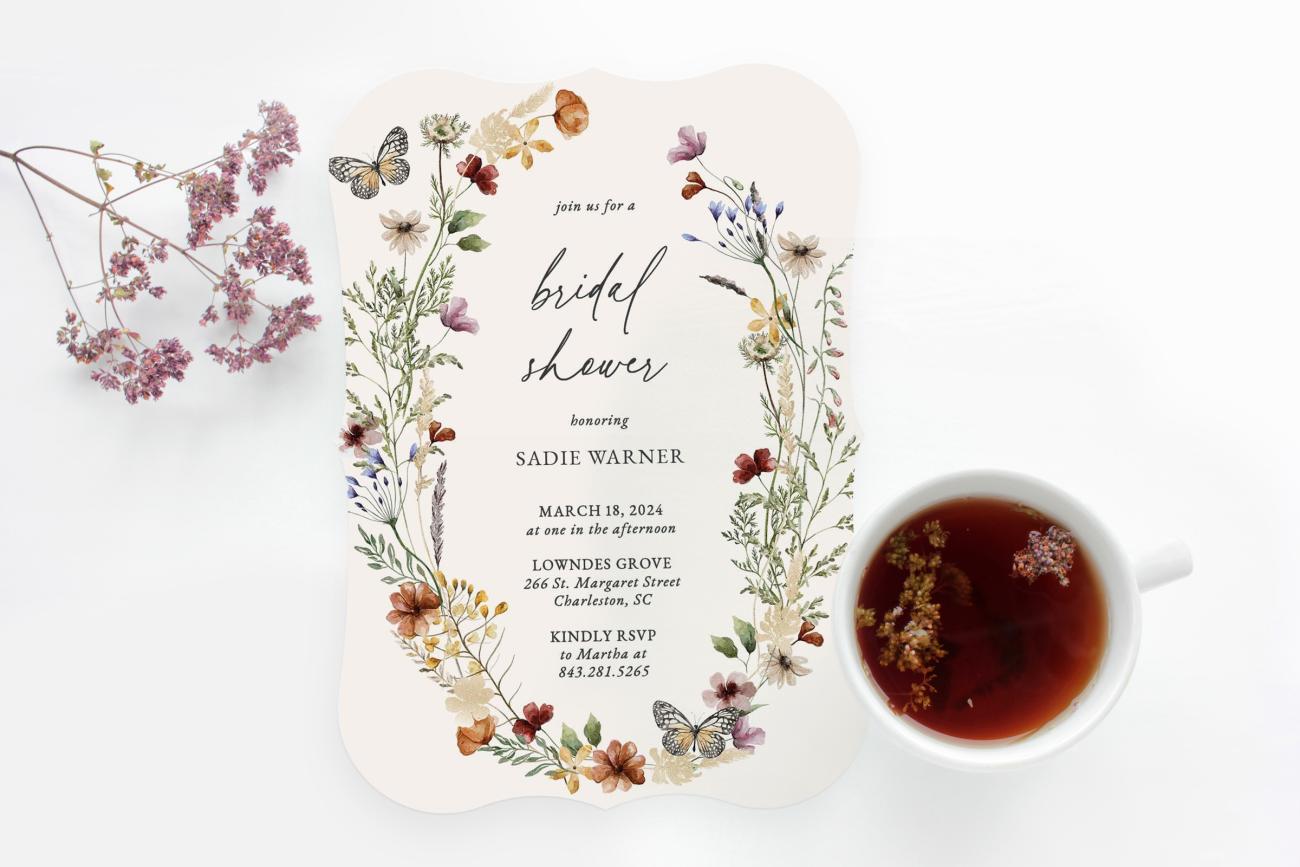 Tea Party Bridal Shower Invitations