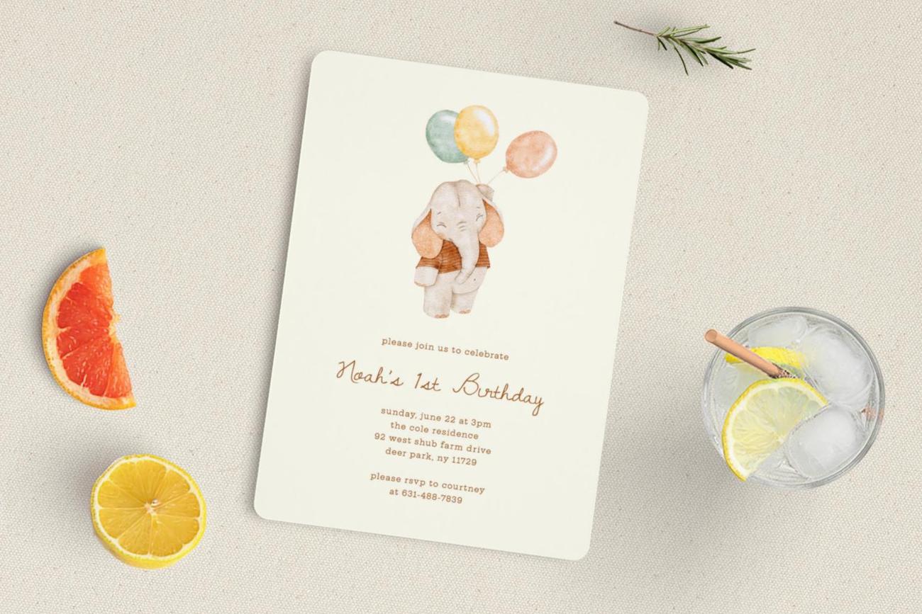 Joyful First Birthday Party Invitations