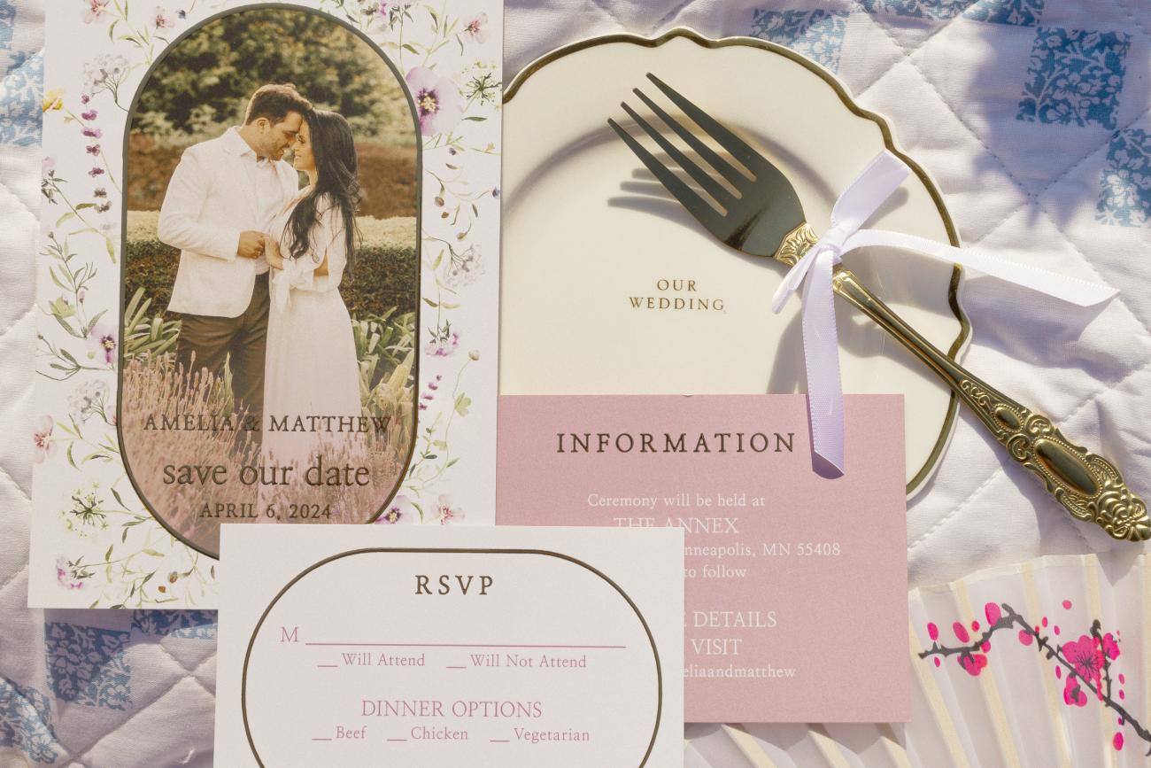 Vintage Wedding Wildflower Save the Date