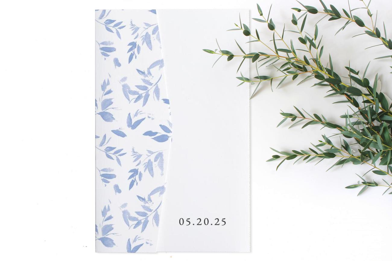 Soft Botanics Pocket Wedding Invitation
