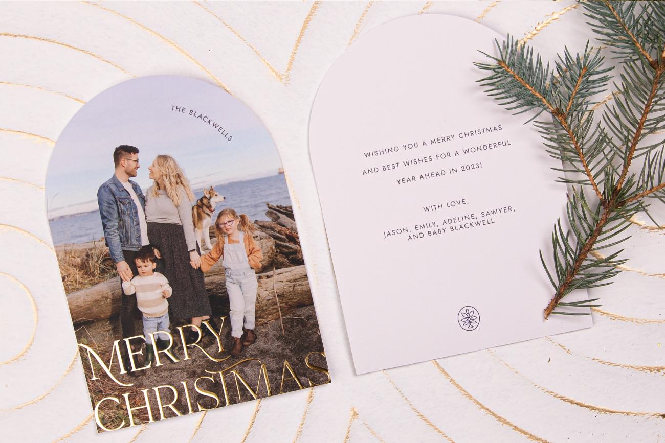 Gold Foil Christmas Card Finish