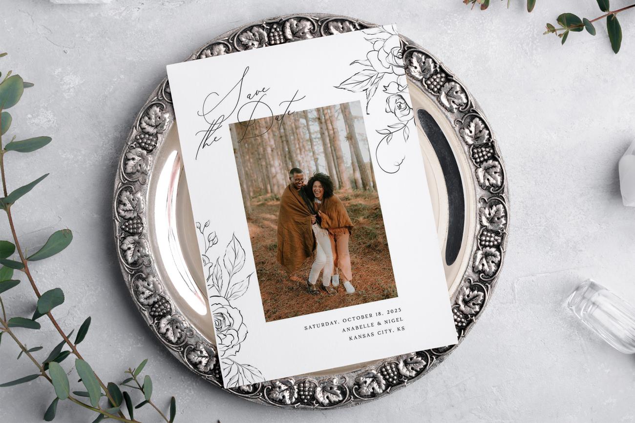 Black and White Wedding Inspiration Save the Date