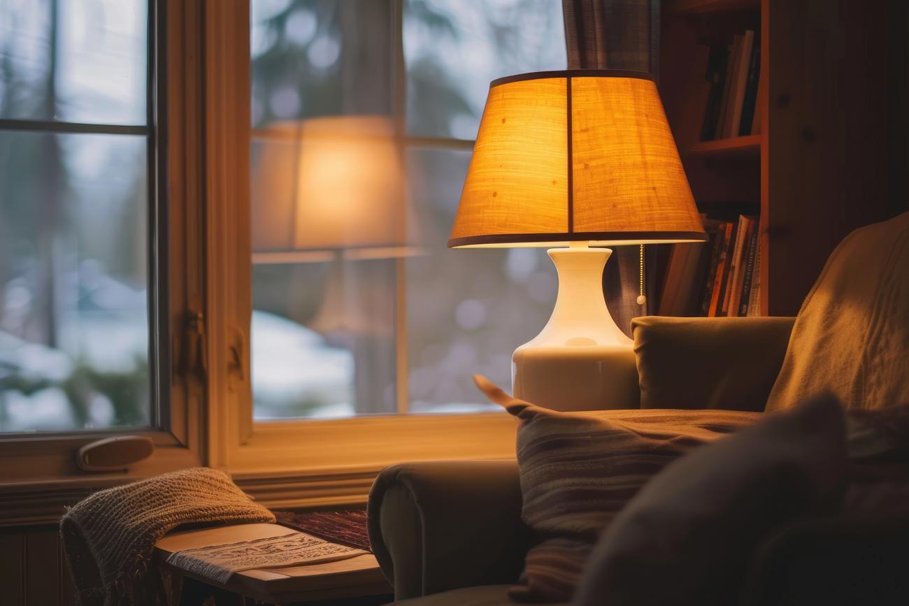 Cozy Winter Decor with soft lighting