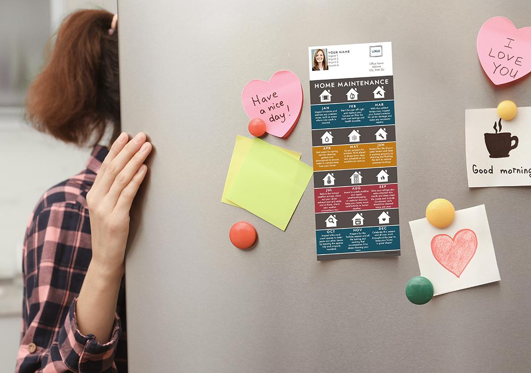Home Maintenance Tip Magnet on Fridge