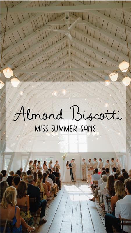 Wedding Font Pairings - Almond Biscotti and Miss Summer Sans
